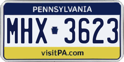 PA license plate MHX3623