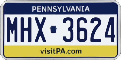 PA license plate MHX3624