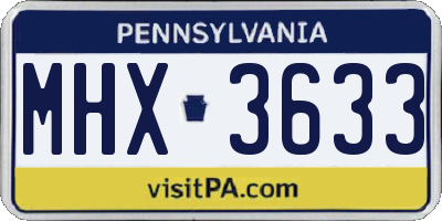 PA license plate MHX3633