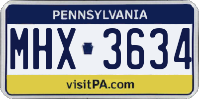 PA license plate MHX3634