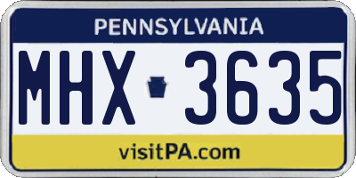 PA license plate MHX3635