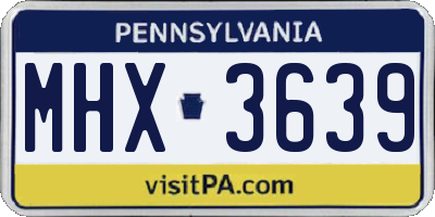 PA license plate MHX3639