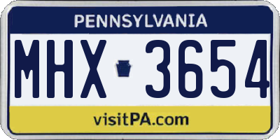 PA license plate MHX3654