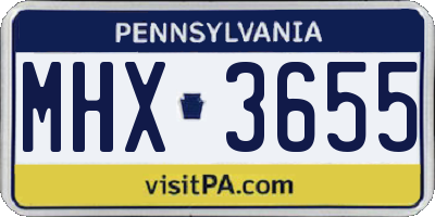 PA license plate MHX3655