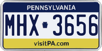 PA license plate MHX3656
