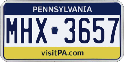PA license plate MHX3657