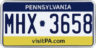 PA license plate MHX3658
