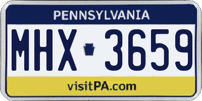 PA license plate MHX3659