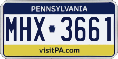 PA license plate MHX3661