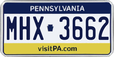 PA license plate MHX3662