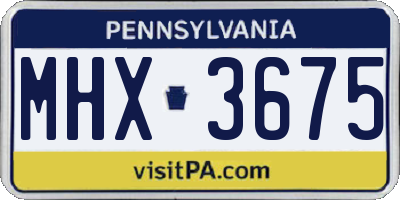 PA license plate MHX3675