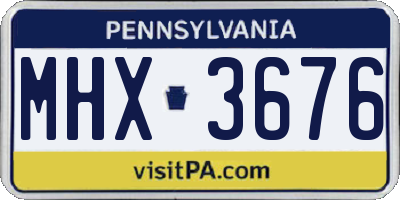 PA license plate MHX3676