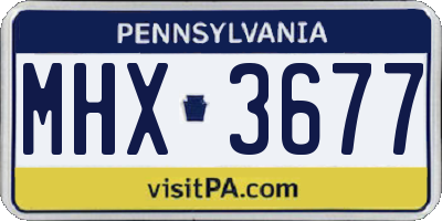 PA license plate MHX3677