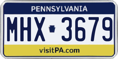 PA license plate MHX3679