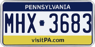 PA license plate MHX3683