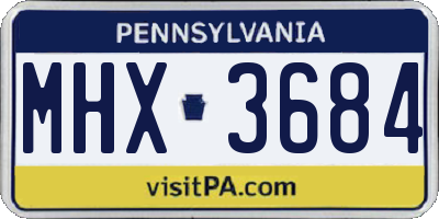 PA license plate MHX3684