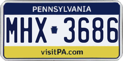 PA license plate MHX3686