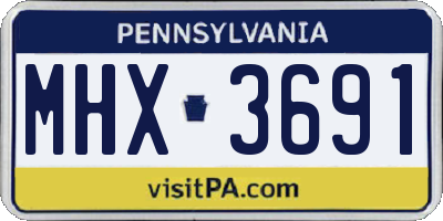 PA license plate MHX3691