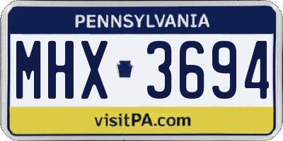 PA license plate MHX3694