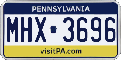 PA license plate MHX3696