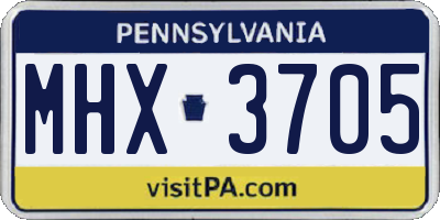 PA license plate MHX3705