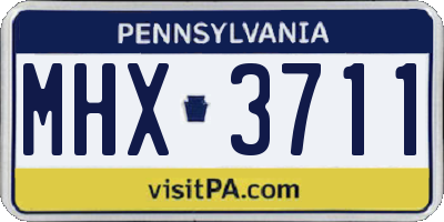 PA license plate MHX3711