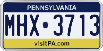 PA license plate MHX3713