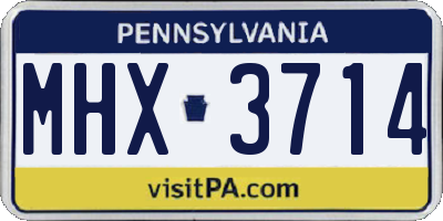 PA license plate MHX3714