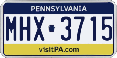 PA license plate MHX3715