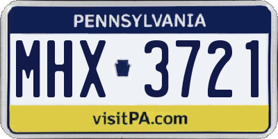 PA license plate MHX3721