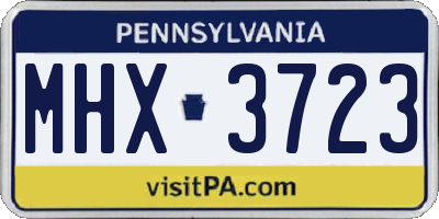 PA license plate MHX3723