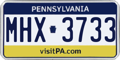PA license plate MHX3733