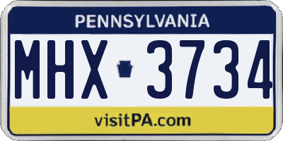 PA license plate MHX3734