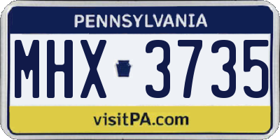 PA license plate MHX3735