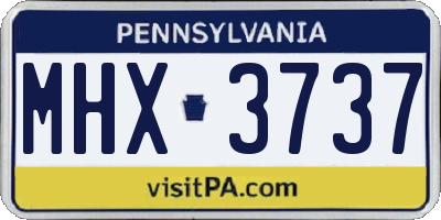 PA license plate MHX3737