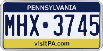 PA license plate MHX3745
