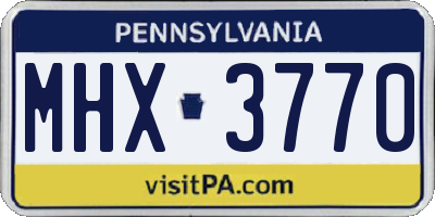 PA license plate MHX3770