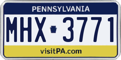 PA license plate MHX3771