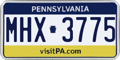 PA license plate MHX3775