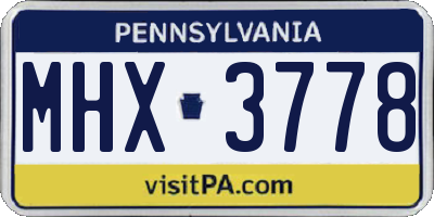 PA license plate MHX3778