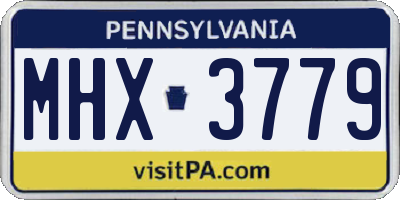 PA license plate MHX3779