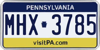 PA license plate MHX3785
