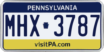 PA license plate MHX3787
