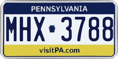PA license plate MHX3788
