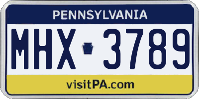 PA license plate MHX3789