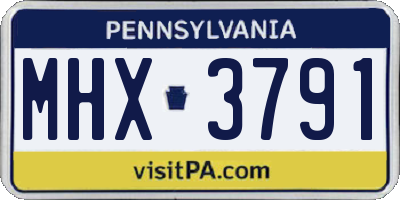 PA license plate MHX3791