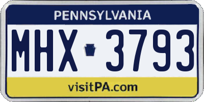 PA license plate MHX3793