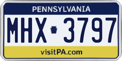 PA license plate MHX3797