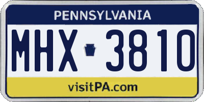 PA license plate MHX3810
