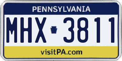 PA license plate MHX3811